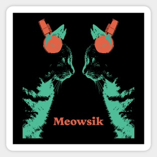 Retro Cats Music Album Cover Sticker